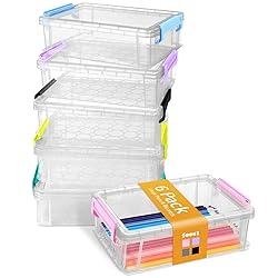 Sooez 6 Pack Extra Large Pencil Box, Plastic Hard
