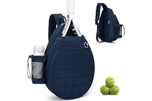 KAVIGOR Tennis Bag, Quilted Tennis Backpack Holds 2 Rackets, Waterproof Crossbody Sling Pickleball Bags for Women, Men and Youth