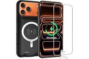 ZUEUS Battery Case for iPhone 17 Pro Max, 12000mAh High-Capacity Protective Rechargeable Extended Charger Case Compatible Magsafe with iPhone 17 Pro Max (6.9 inch) Wireless Charging Cover & Carplay (Black)