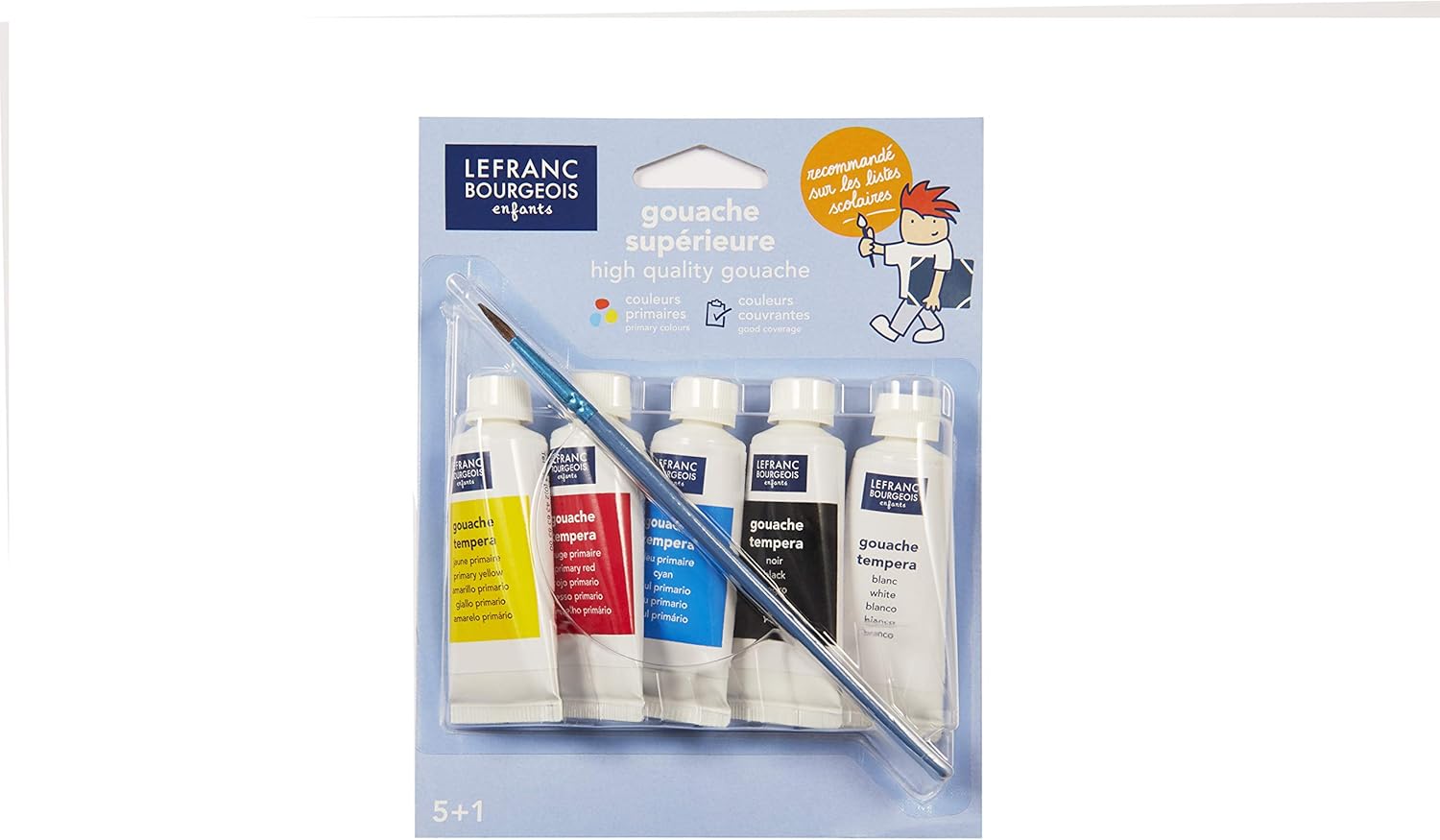 Lefranc & Bourgeois Gouache Tubes of Paint Set, Multi-Colour, multicoloured, Gouache Set - 10 Farben Primärfarben