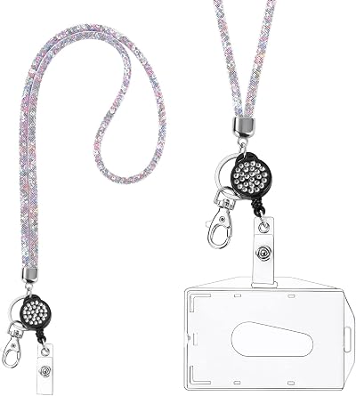 Vicloon Victorini Crystal Transparent Card Holder with Lanyard Set