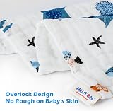 Maliton 6 Pack Muslin Burp Cloths 70x70cm 100% Cotton 6 Layers Baby view 3