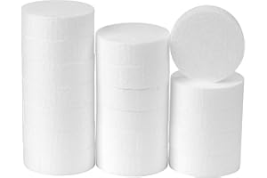 Crafare 3 Inch Foam Circles for Crafts 18 Pack 1 Inch Thick Round Polystyrene Discs for DIY Projects White