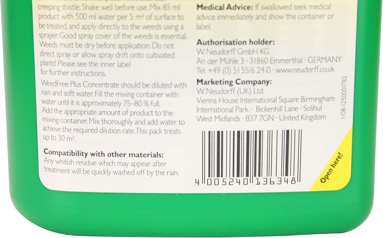 Neudorff Fast Acting & Long Lasting Weedkiller Concentrate 510ML - Image 3