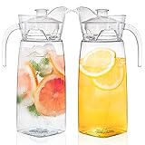 Elsjoy 2 Pack 42 Oz Acrylic Pitcher with Lid and