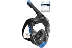 Cressi Adult Snorkeling Full Face Mask - Wide Clear View, Anti-Fog System - Easy Breathing: Safety First - Bali: Designed in Italy