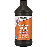 NOW Supplements, Sunflower Lecithin with naturally occurring Phosphatidyl Choline and Other Phosphatides, Liquid, 16-Ounce