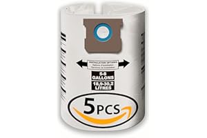 NANOVAC Fits Shop Vac Bags 5-8 Gallon Type E H - 90661 90671 VF2004 - Reinforced 6 Gallon Disposable Filter Bag (5 pcs)