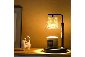 KINDEEP Candle Warmer Lamp with Timer, Adjustable Height, Dimmable Brightness, Electric Candle Warmer with 2 Bulbs, Wax Melt Warmer, Vintage Home Decor, Lamp Candle Warmer for Scented Jar Candles
