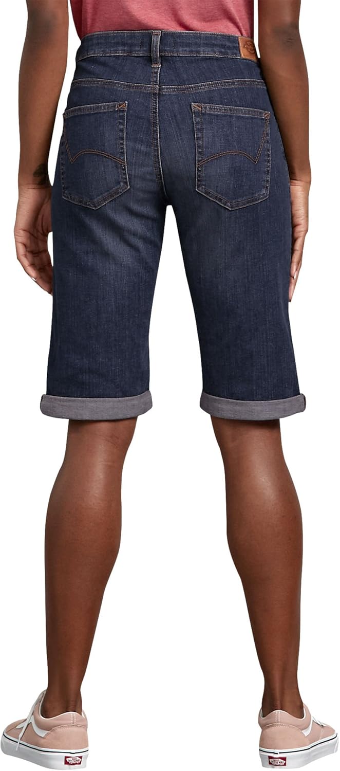 Dickies Women's Perfect Shape Denim Bermuda Shorts at  Women’s Clothing store