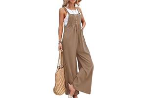 Zontroldy Bib Overalls Women Cotton Loose Summer Wide Leg Pants Jumpsuit Rompers for Women