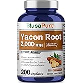 NusaPure Yacon Root Extract 2000mg 200 Vegetarian Capsules (Extract 4:1, Non-GMO, Vegan)