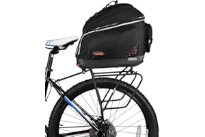 Ibera Bike PakRak Clip-On Commuter Bag & Touring Carrier Plus+ Rack (Disk Brake Mounts) Combo Set