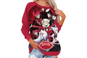 BTLYUIOAPE Hazbin Hotel Merch(Hell Inn) Hazbin Hotel Women'S Round Neck Long Sleeve Sweatshirts Anime Pullover Tops 2024