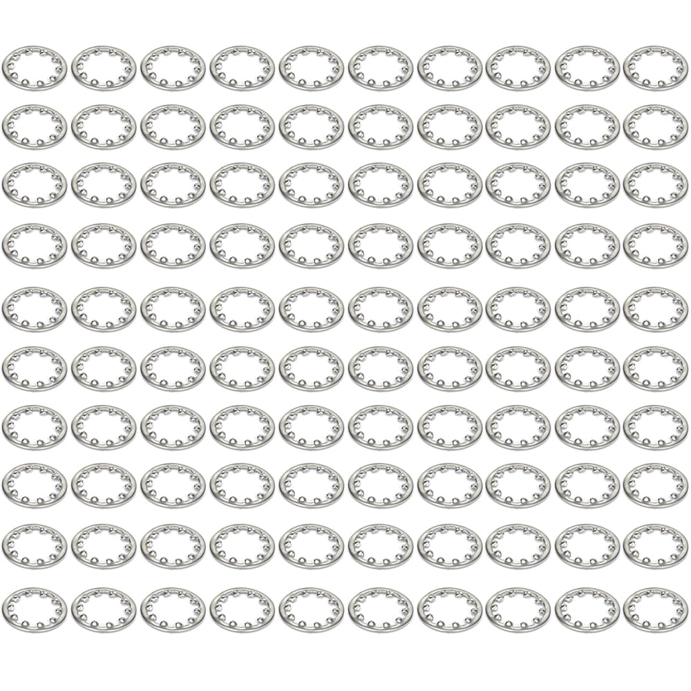 100 Pcs Washers, M3 Internal Tooth Washers Stainless Steel Speed Clips Fasteners