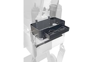 PUMDUT Storage Bin for Traeger Pellet Grill Caddy with Paper Towel Holder, Temperature Probe Box, and Hanging Hooks – Smoker Accessories for Traeger Pro Series 22/34, Ironwood 885/650, Pro 780/575, Pit Boss