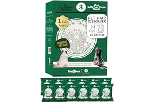 FurGone by Seedshub Pet Hair Dissolver Washing Machine Cleaner Powder, 12 Months Supply, Dog Cat Fur, Stains & Odors Remover for Laundry, Pet-Friendly, Deep Cleaning for HE Top & Front Load,12 Sachets