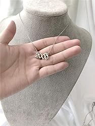 MICOMAKA Birth Year Number with Crown Necklace,Old