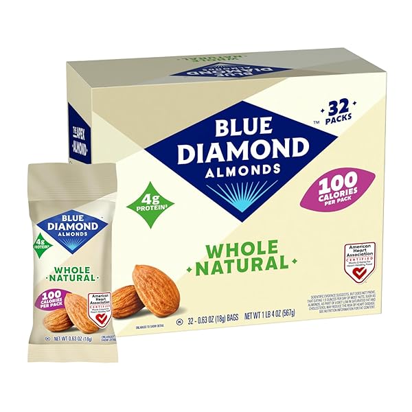 BLUE DIAMOND ALMONDS WHOLE NATURAL RAW SNACK NUTS,...