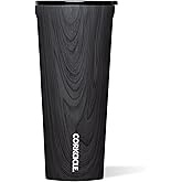 Corkcicle Classic Tumbler - Insulated Stainless Steel Travel Cup - Cold &amp; Hot Drinks - Reusable - Durable - Spill Proof Lid - Non-Slip Silicone Base - Easy Grip - BPA Free - 24 oz - Burnt Wood