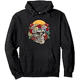 Sugar Skull Halloween Roses Flower Women Girls Pullover Hoodie