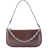 YIUOR Handbag with Chain Strap Faux Leather Classic Clutch Bag Small Shoulder Purse、