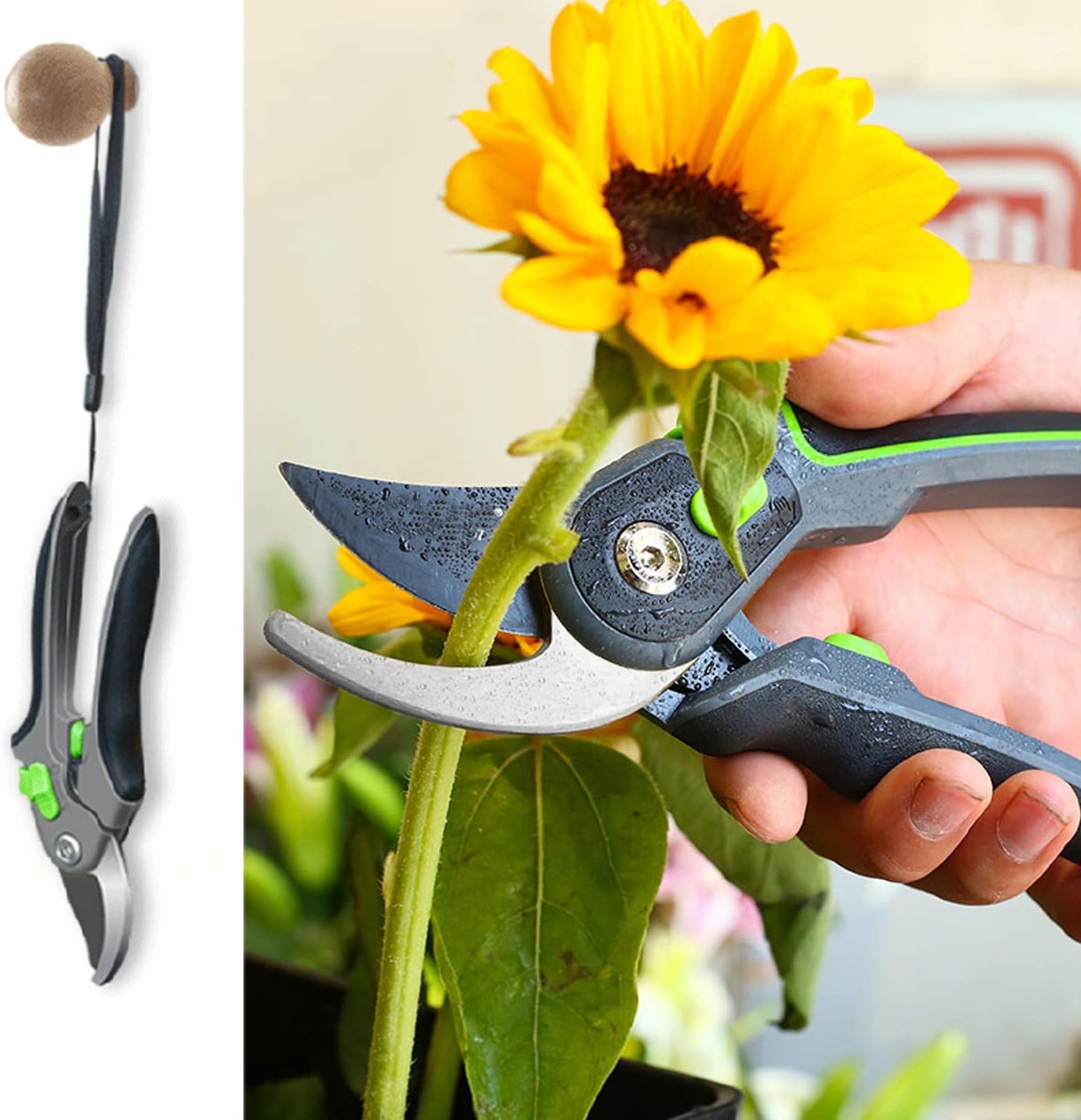 KEESIN Adjustable Secateurs Set,Ergonomic Bypass Anvil Shears,Garden Pruners Razor,Strong Gardening Tools - Image 4