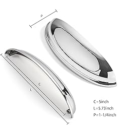 CABDM 10 Pack 5" Drawer Pulls Polished Chrome