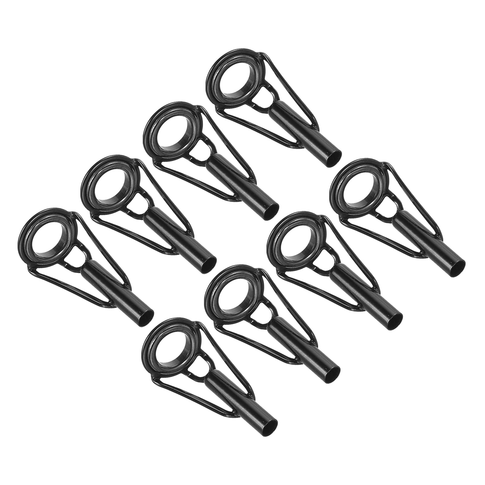 PATIKIL 3.4mm Fishing Rod Tip Repair Kit, 8pcs Stainless Steel Pole Ring Guide Replacement for Saltwater Freshwater Fishing, Black