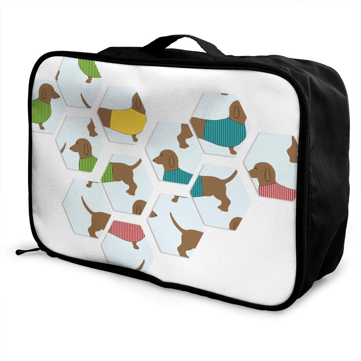 ADGAI Dog Puzzle Canvas Travel Weekender Bag,Fashion
