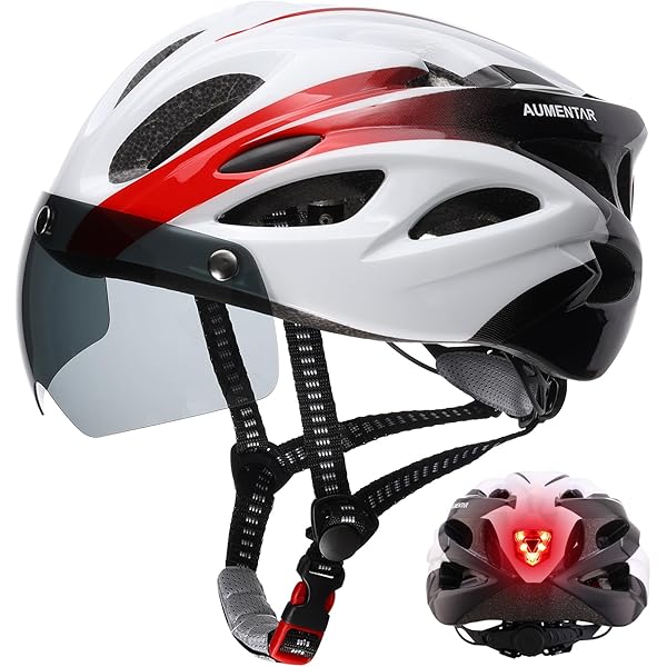 Casco Moto Hombre KINGLEAD Casco De Bicicleta Con Luz LED Unisex
