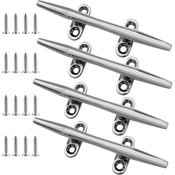 YANYUCB Open Base Boat Dock Cleats,316 Stainless Steel Marine Boat Cleat Include Installation Accessories Screws For Boat Dock Decor Yacht 4 5 6 8 10 12 15 Inch