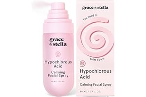 grace & stella Spray à l'acide hypochloreux – Spray doux pour le visage pour calmer les rougeurs et les éruptions cutanées – 