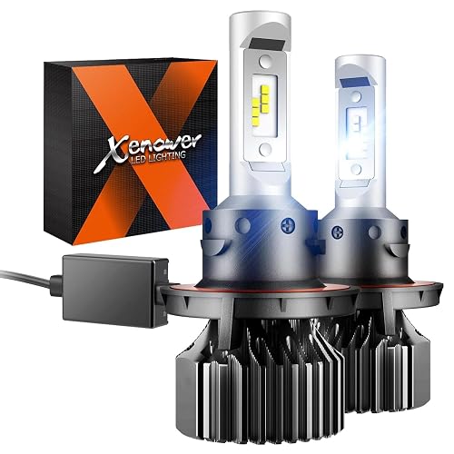 SEALIGHT H13 9008 LED Headlight Bulbs 50000LM 800% Brightness Dual Hi/Lo Beam, 6000K Cool White, Plug and Play, High Low Beam Halogen Replacement, IP67 Waterproof, Pack of 2