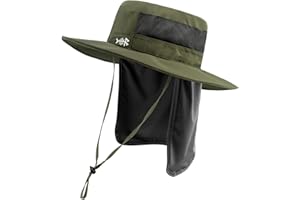 Bassdash UPF 50+ Sun Fishing Hat Water Resistant with Detachable Neck Flap Big Size