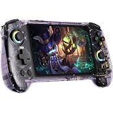 Voacle RG557 Retro Handheld Game Console, 5.48 Inch AMOLED Screen Handheld Emulator Android 14 System Dimensity 8300 Processor Support WIFI 6E Bluetooth 5.3(Transparent Purple)
