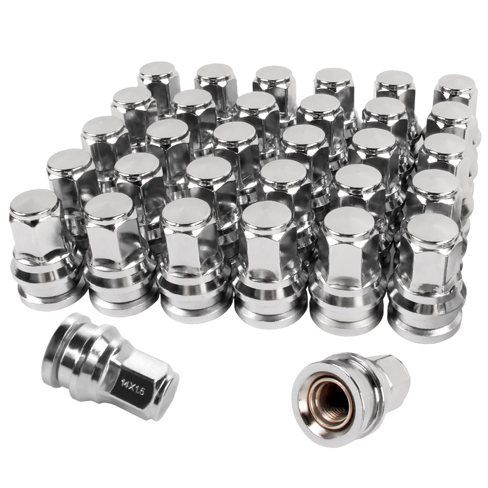 Photo 1 of Pack of 32, 14x1.5mm 13/16" Hex Closed End Flat Washer Type Lug Nuts Replacement for 2003-2023 F250 F350 Super Duty