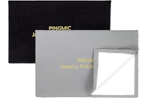 PINGMIC 2 Packs Large Jewelry Polishing Cloths, 11'' x 14'' Professional Silver Polishing Cloth for Jewelry Sterling Silver Gold Platinum Brass Copper Diamond, Multi-Layer Jewelry Cleaning Cloth