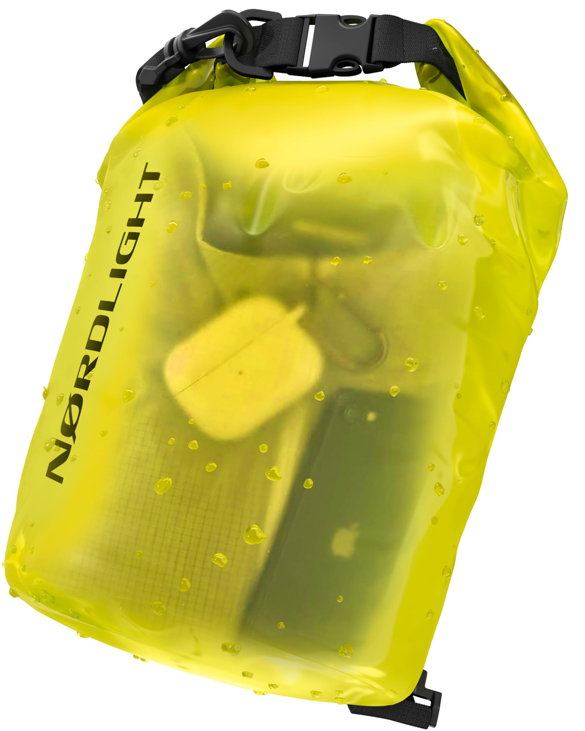 Nordlight Dry Bag and Waterproof Bag - (15L, Yellow) Waterproof Packing Bag with Roll Top Closure and Shoulder Strap | Swimming, Beach, Canoeing, Stand Up Paddling, Diving