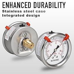 SCTSNSR 0 to 160 Psi Pressure Gauge, Glycerin