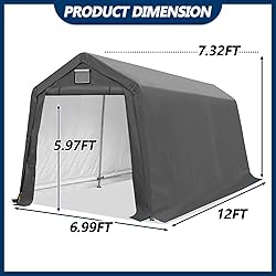 COVERONICS 7' x 12' Outdoor Storage Shed - Heavy