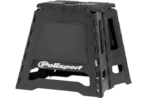 Polisport Foldable Pit Bike Stand – Lightweight, Heavy-Duty Motocross Stand for Dirt Bikes, MX, Off-Road Motorcycles – Compact, Portable, 552 lb Capacity – FIM Podium Official Stand – Black