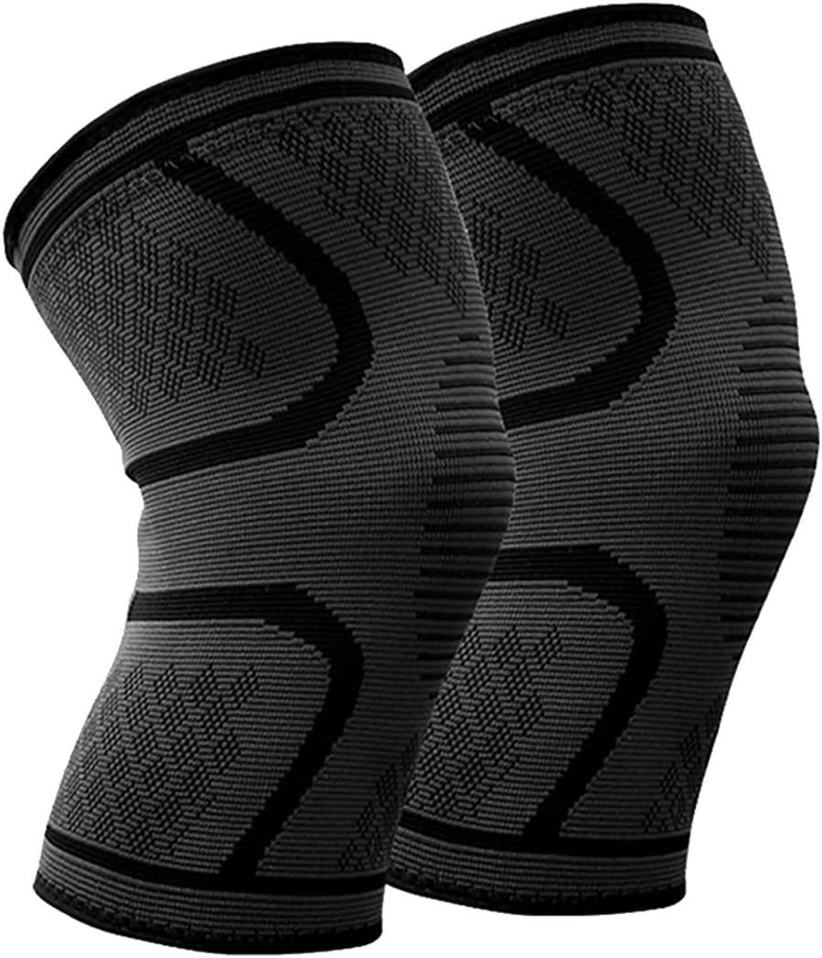 BESKEY Knee Support Pair Anti Slip Breathable Knee Compression Sleeve XL Black