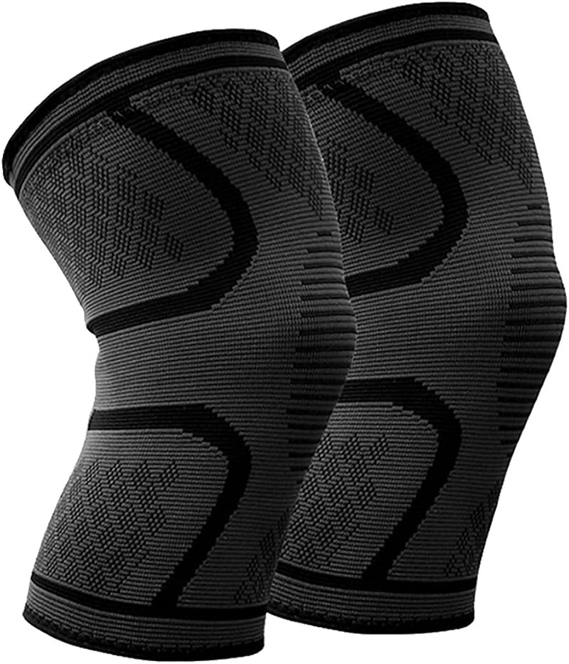 BESKEY Knee Support Pair Anti Slip Breathable Knee Compression Sleeve XL Black