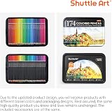 Shuttle Art 174 Colors Soft Core Coloring Pencils Set w/ Book, Pad, 4 Sharpeners view 9