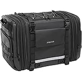 MOSISO Motorcycle Tail Bag with Expandable Capacity 32L-48L, Motorcycle Rear Seat Trunk Gear Bag with Rain Cover&Shoulder Strap, Motorbike Storage Duffle Carry Travel Luggag, Black