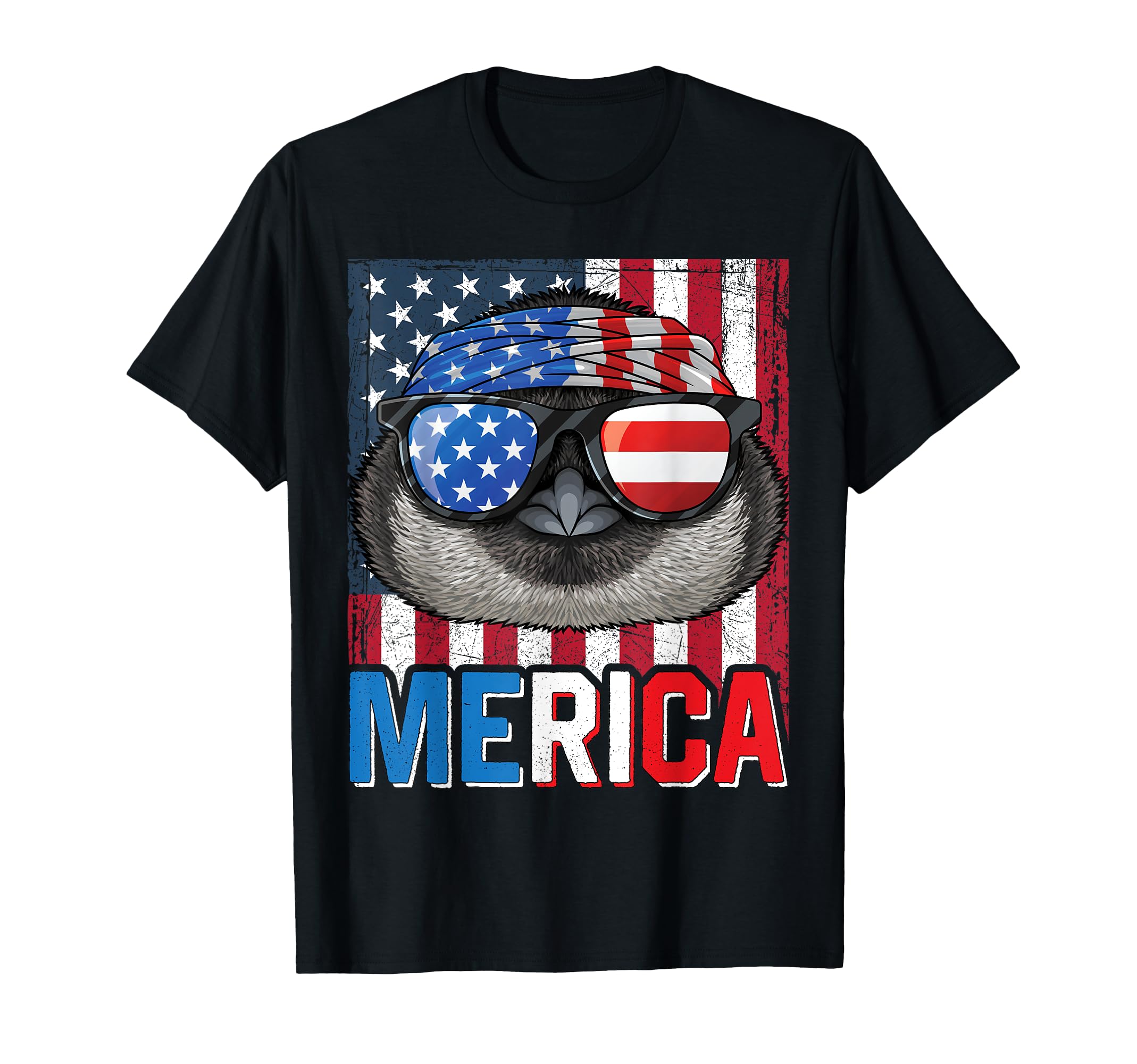 Penguin Merica 4th of July American Flag USA Republican T-Shirt