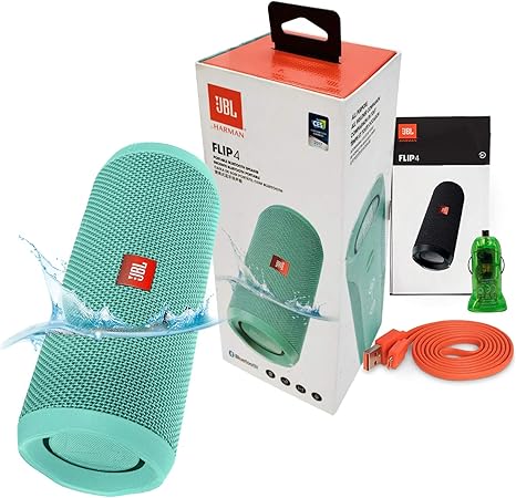 Amazon Jbl Flip 4 防沫ポータブルbluetoothスピーカー ティール Usbと車用充電器付き 認定再生品 Jbl デジタルオーディオアクセサリ