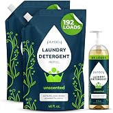 Puracy Laundry Detergent - Enzyme-Powered Liquid Laundry Detergent Concentrate, Natural Laundry Detergent Seen on TikTok, Non-Toxic (Free &amp; Clear, 48 fl oz, Pack of 2, and 16 fl oz)
