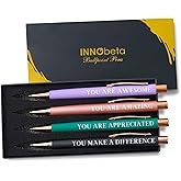 InnoBeta Thank You Pen Appreciation Gifts for Women, Awesome, Ballpoint Pen Set of 4, for Coworker Therapist Employee Friends